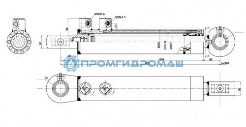 Гидроцилиндр грейфера Liebherr ЦГ-70.50х370S